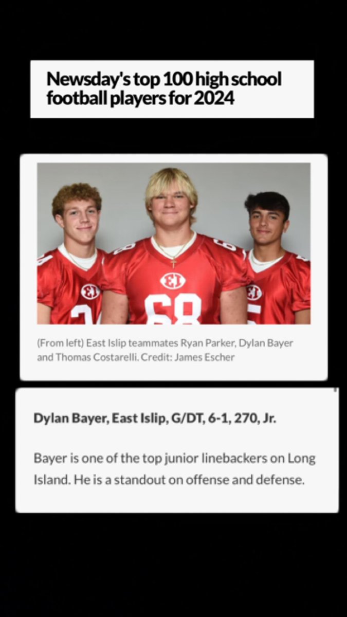 Thank you to <a href="/NewsdayHSsports/">Newsday HS sports</a> for placing me in the top 100. <a href="/Gregg_Sarra/">Gregg Sarra</a>