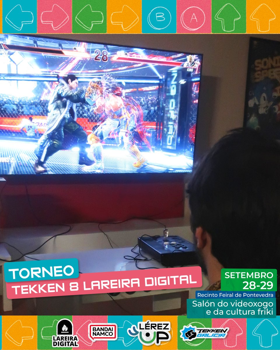 🥊 ZONA FIGHTING GAMES 🥊

A xa coñecida zona de Smash convértese este ano na Zona Fighting Games, engadindo o torneo Tekken 8 Lareira Digital 🙌🏻

Por outra banda, estamos super contentos de anunciar que <a href="/BandaiNamcoES/">Bandai Namco España</a>  será tamén un dos patrocinadores para este torneo, premiando