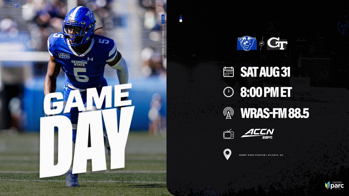 IT'S FINALLY GAMEDAY ‼️

GSU vs. Georgia Tech
📍: Bobby Dodd Stadium
🕗: 8:00 PM ET
📺: ACC Network
📻: WRAS-FM 88.5

#LightItBlue | #NewAtlanta