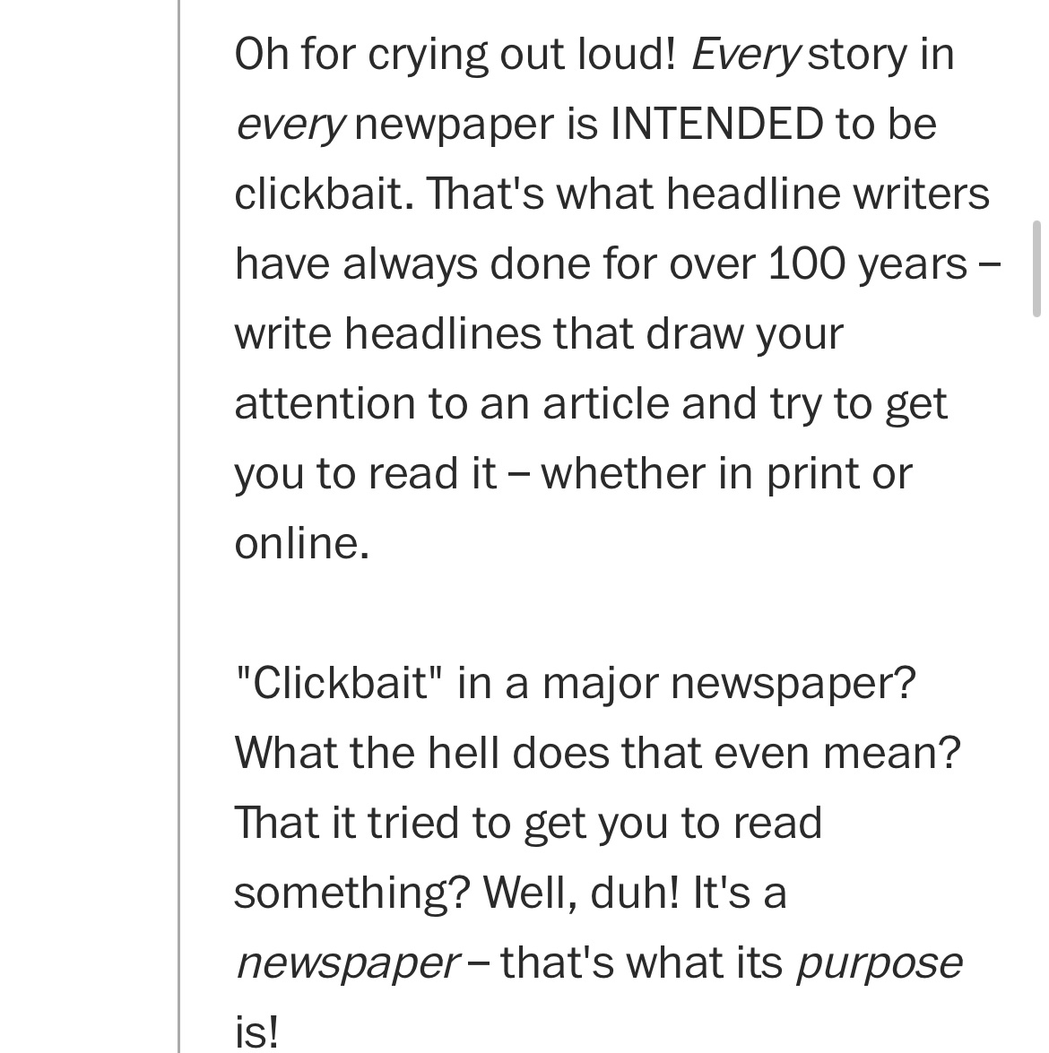 I love this commenter