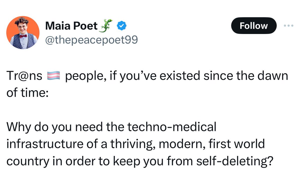 I mean, I’m a c¡s woman who needs all that to keep me from self-deleting for my endometriosis