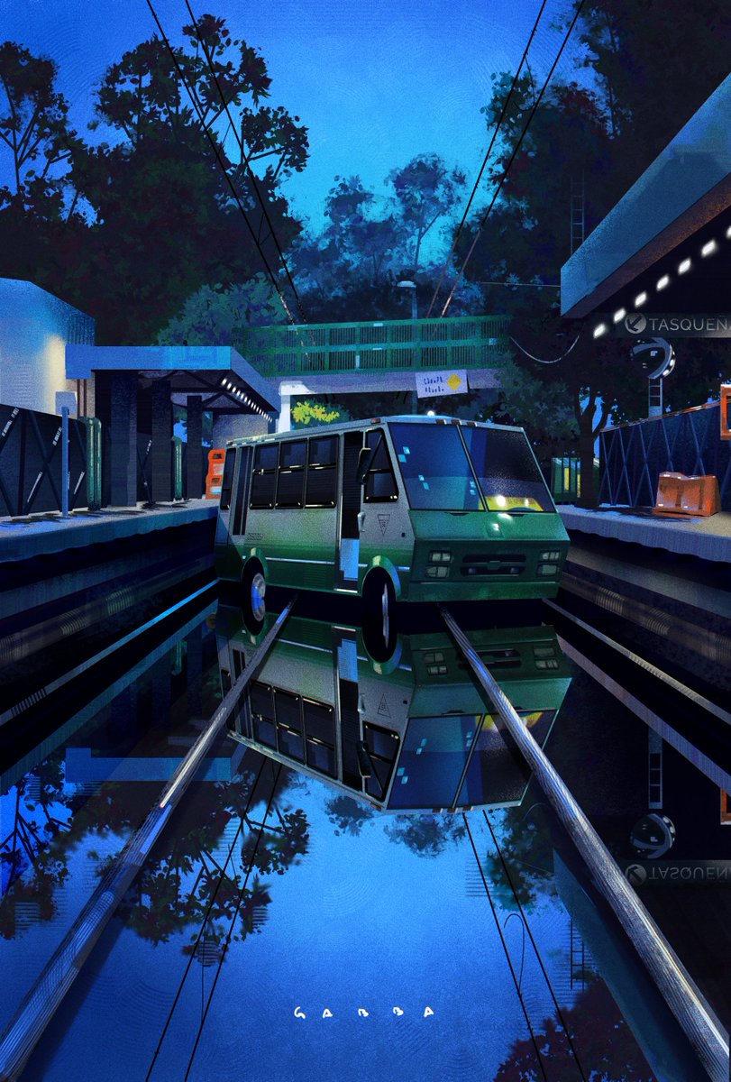 Tasqueña Subway Station via <a href="/artstationhq/">ArtStation.com</a> artstation.com/artwork/98mJOo 
#MexicoCity #digitalpainting #NoAI #MexicoMagico
Original photo by Daniel M. Cervantes Ayuso