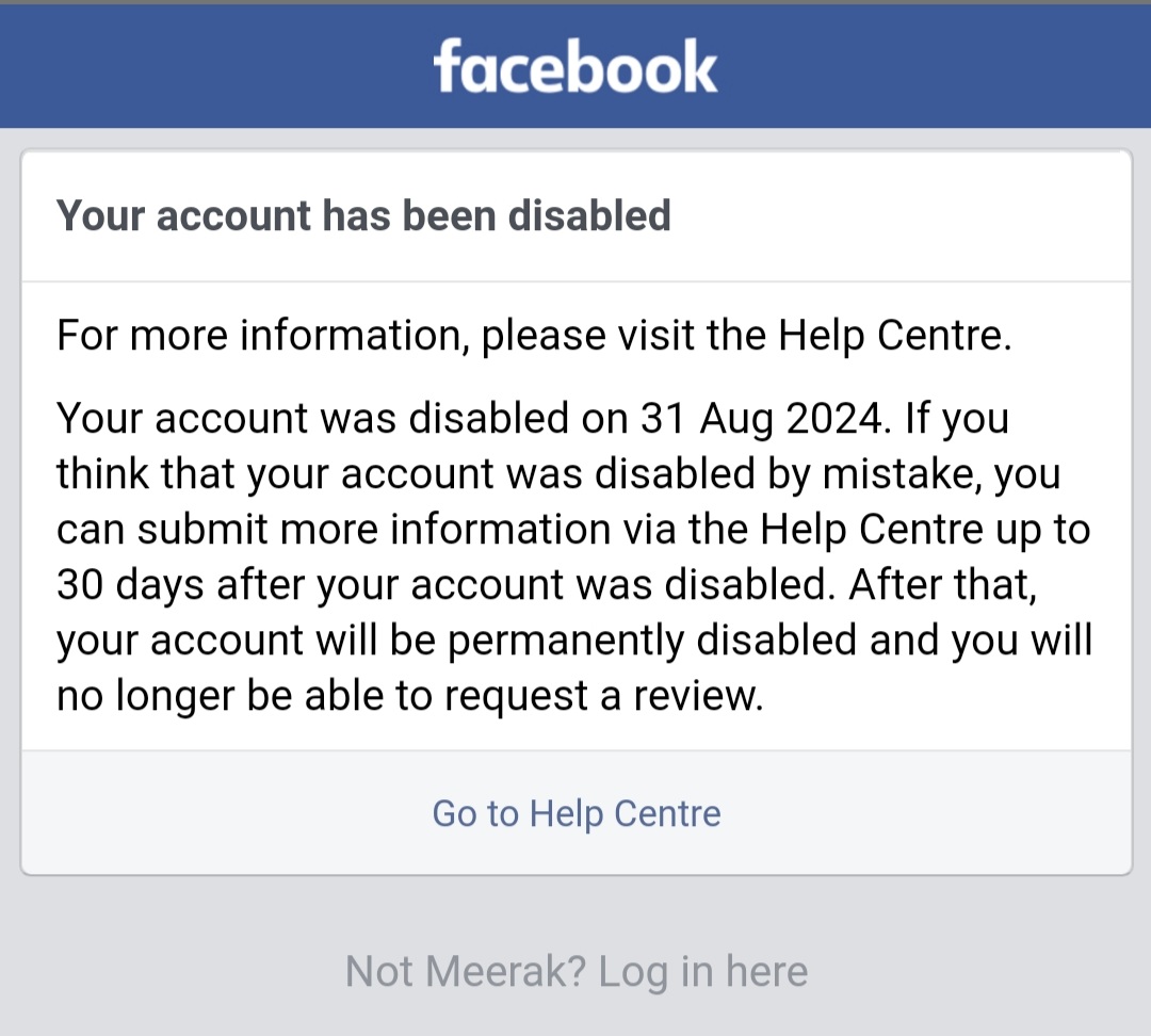 Meerak_Meeroo's tweet photo. #Facebook has suspended my account once again. As governament & estabilishment of #Pakistan we also ban on #SocialMedia for our freedom of expression.
#Facebook
#FacebookSupport
#FacebookHacker https://t.co/62pcH41zix