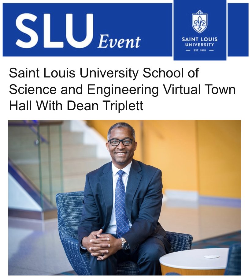 🚨 Calling Alumni 🚨
Get the latest news of all things SSE! Join SLU's School of Science and Engineering Dean Gregory Triplett, Ph.D., for a Virtual Town Hall from 6-7 p.m. CT on Thursday, September 12.
Register now: loom.ly/YArBEMs