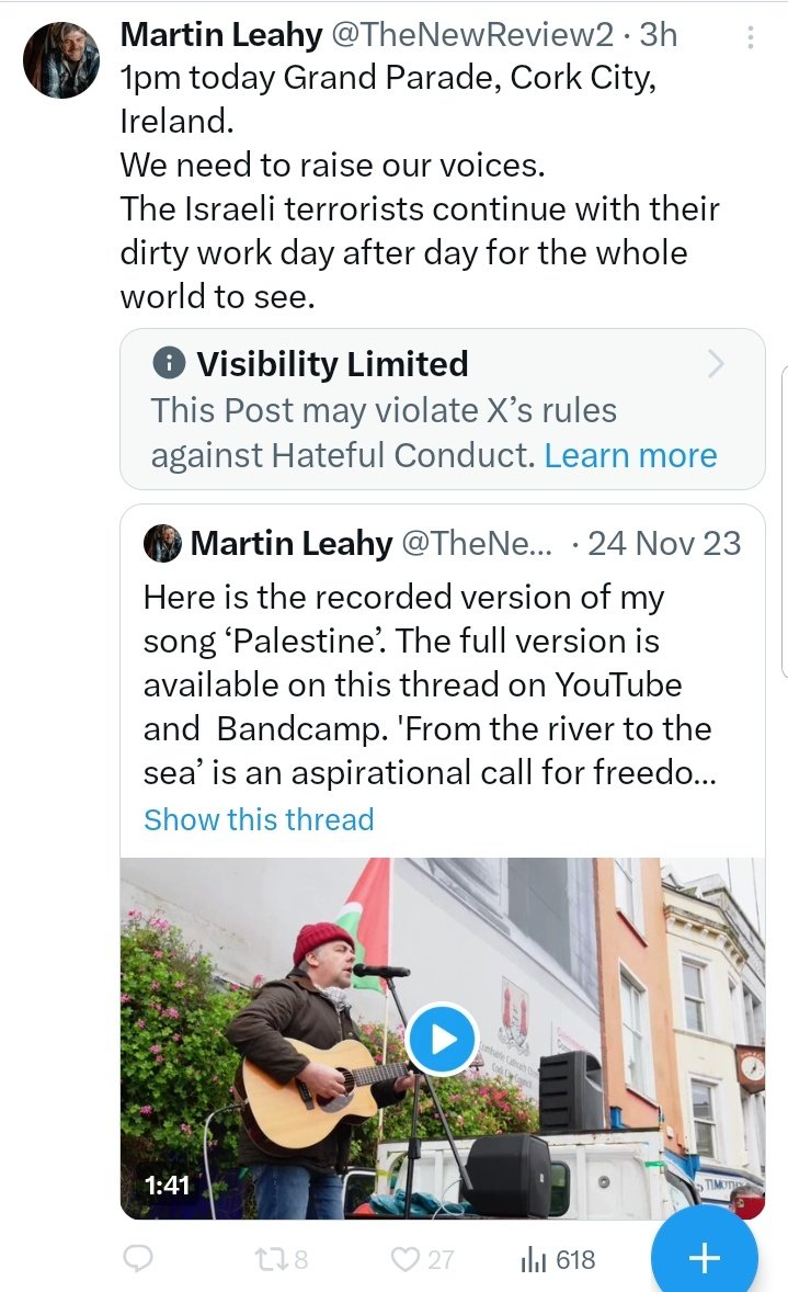judesherry's tweet image. Interesting that Martin @TheNewReview2 is being censored for calling Israel Terrorists not long after calling for us all to #BlockMusk