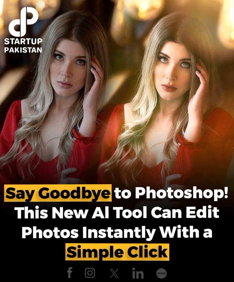 PakStartup's tweet photo. Say Goodbye to Photoshop! This New AI Tool Can Edit Photos Instantly with a Simple Clicks
Read More...https://t.co/vzSCoAAvwc
#PhotoEditing #AI #TechInnovation #InstantEditing #NewTool https://t.co/SkvPtj5cby
