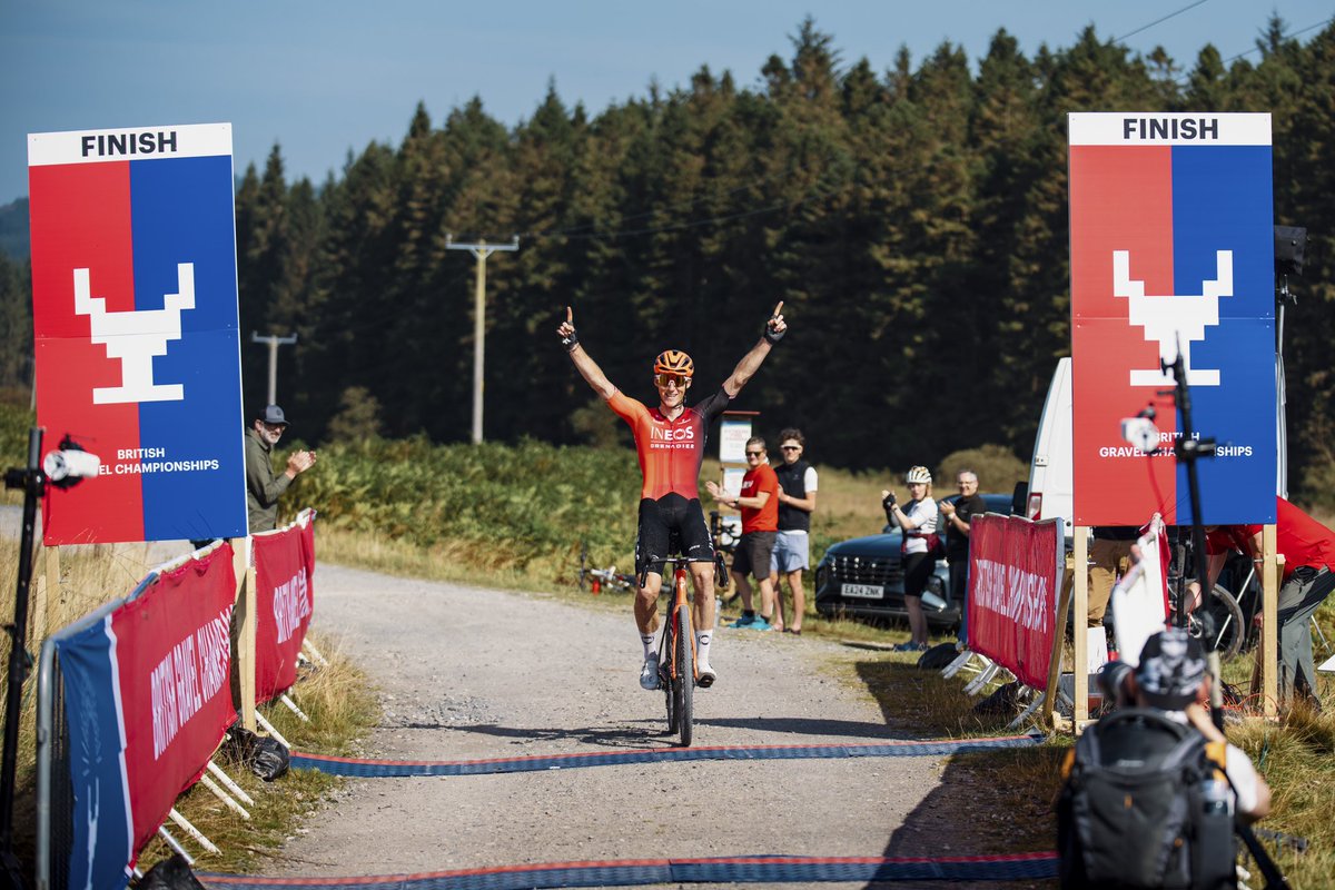 NetcompanyINEOS's tweet photo. Gravel National Champion!!!

Huge congratulations to @SwiftConnor who takes the British Gravel Champs by nearly three minutes 👏🦆

Strong riding too by @swiftybswift who claims third 💪 https://t.co/CDZZOu3ODb