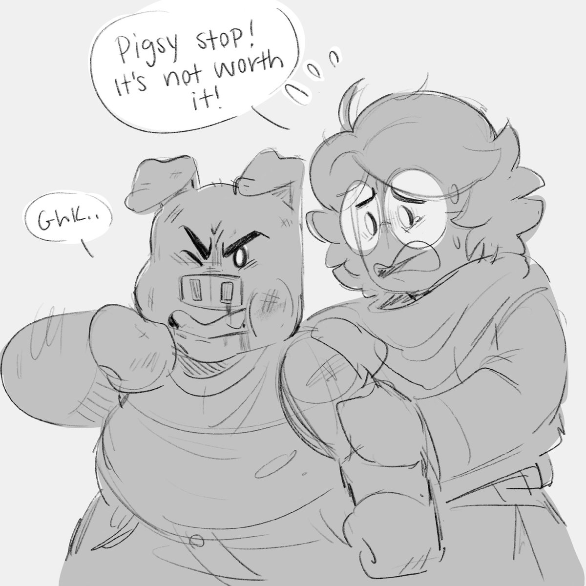 angelcakeUWU's tweet photo. Wrong choice buddy 👊💥 

Pigsy is having a great time hehe
#LMKfanart #lmkfreenoodles https://t.co/54WWrzgxKf