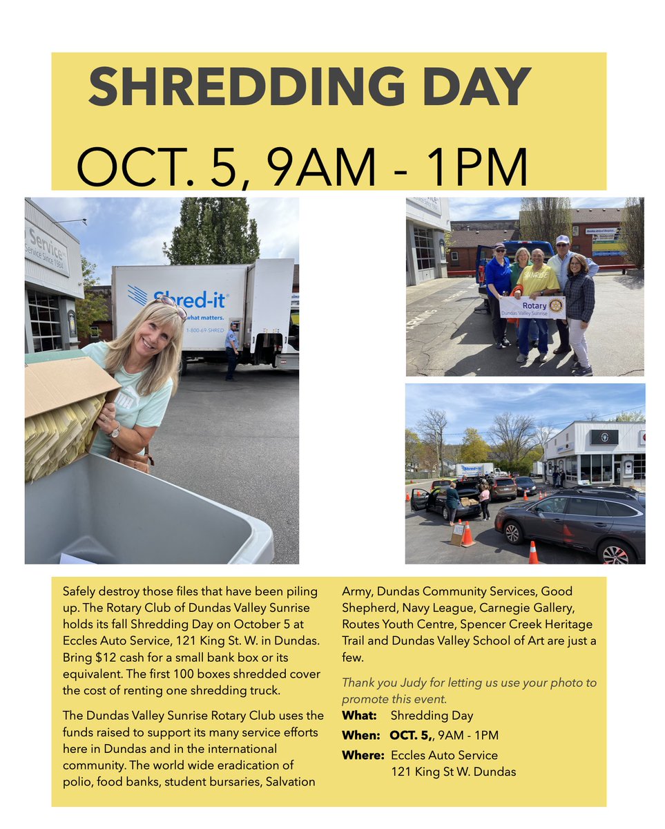 Shredding Day October 5. Get ready!