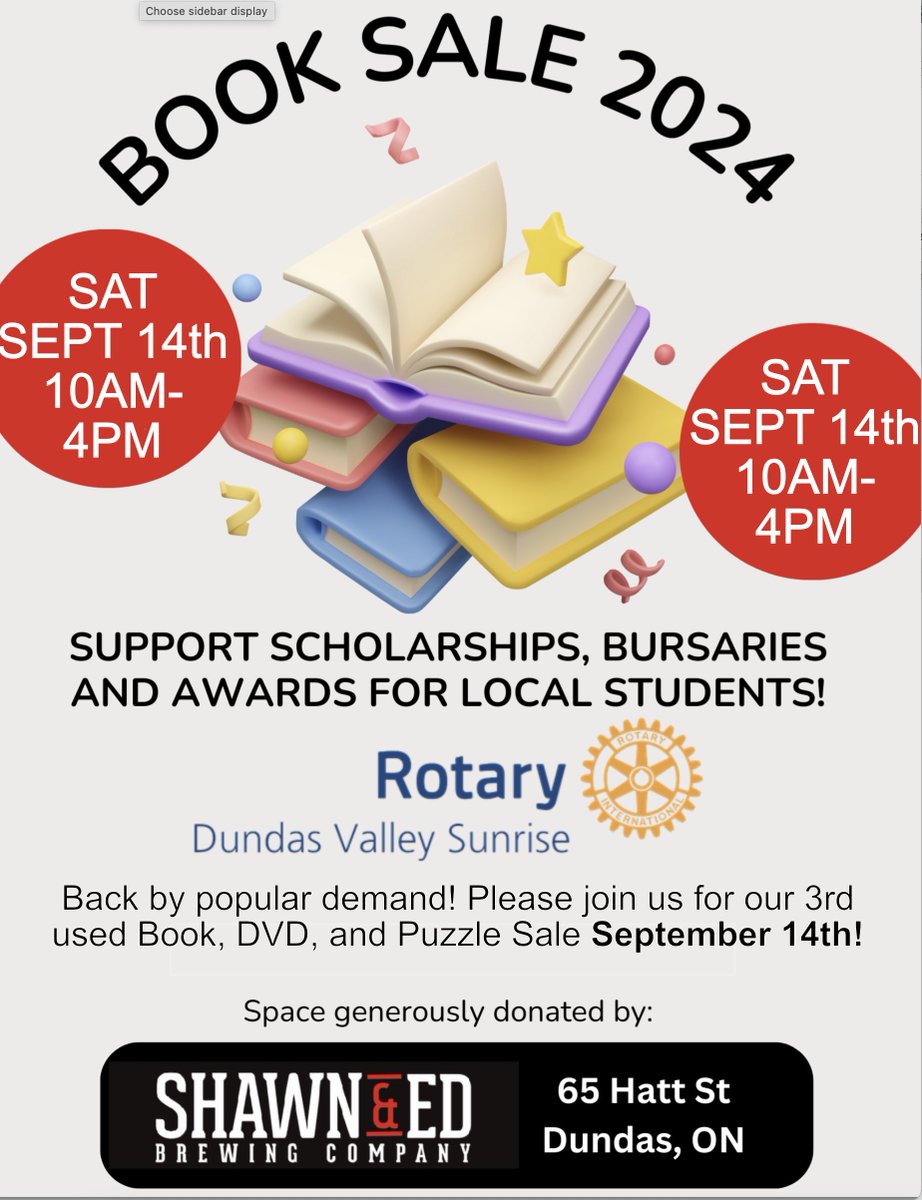 Book Sale September 14.