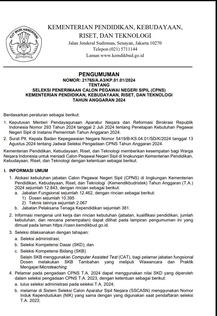 indrmaulna's tweet photo. Formasi Kemendikbud CPNS 2024 Sudah Rilis ✨✨✨😭

Cek di grup TELEGRAM Diskusi dan Latihan Soal JADIASN:
https://t.co/olDOWygT2Q
⬆️⬆️⬆️ https://t.co/TCk3aPX02G