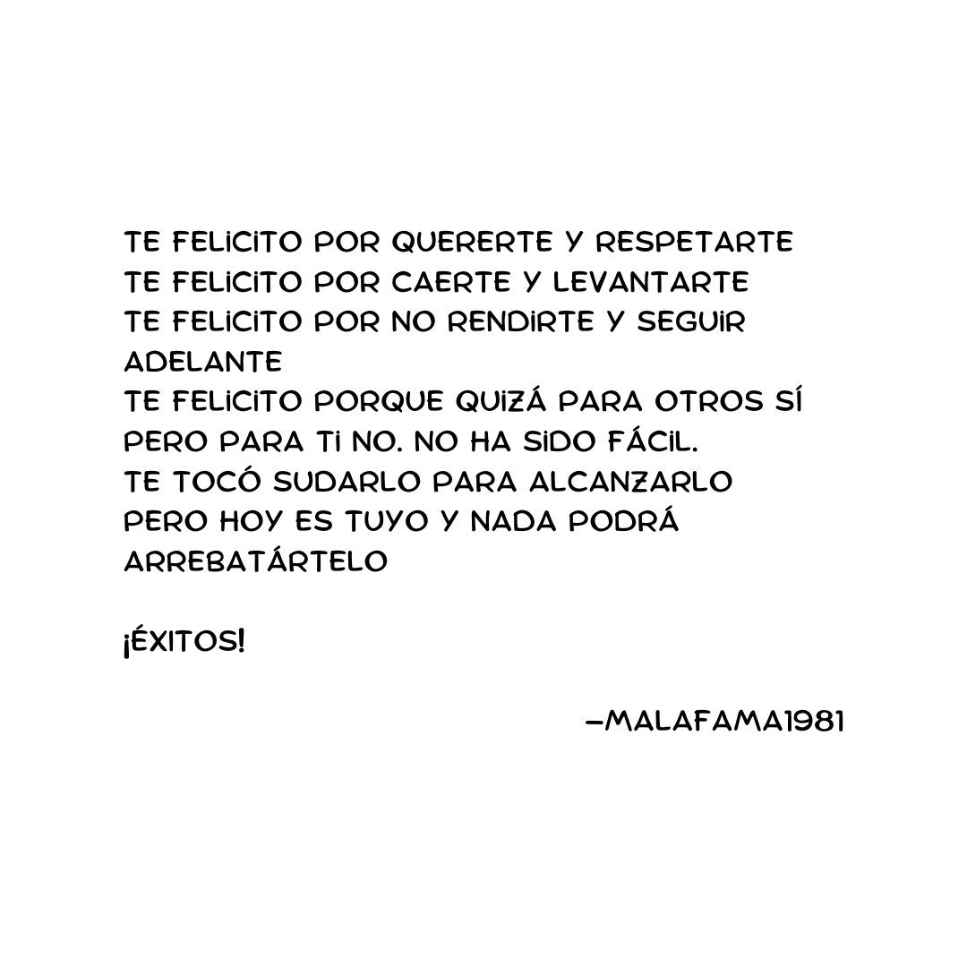 Te felicito