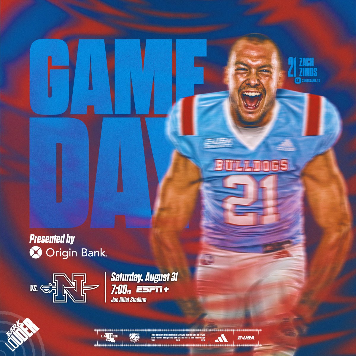 LATechFB's tweet image. 𝙒𝙀&apos;𝙍𝙀 𝘽𝘼𝘾𝙆❗️

🆚 @Nicholls_FB
📍 Ruston, La.
⏱️ 7 p.m.
🏟️ Joe Aillet Stadium
📻 LA Tech Sports Network
📺 es.pn/3MqhH9N
📊 LATechSports.com/Stats
🎟️ LATechSports.com/Tickets

#HBTD | #BarkLouder