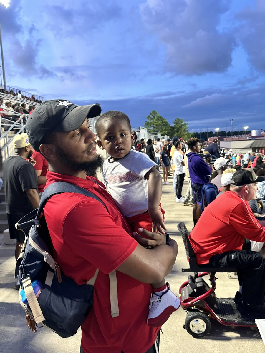 Big Jax enjoying the first game of the season! #GeauxMustangs