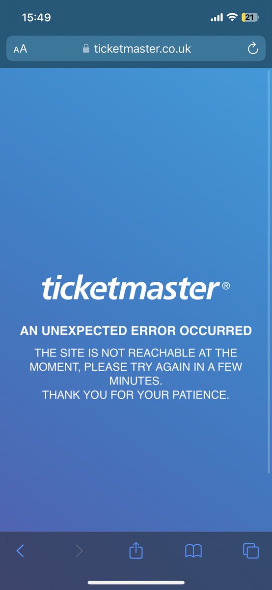 samjc81's tweet photo. @TicketmasterUK 
Front of queue and then this! 😡🤬#jokers https://t.co/CNQ7JfmPXy