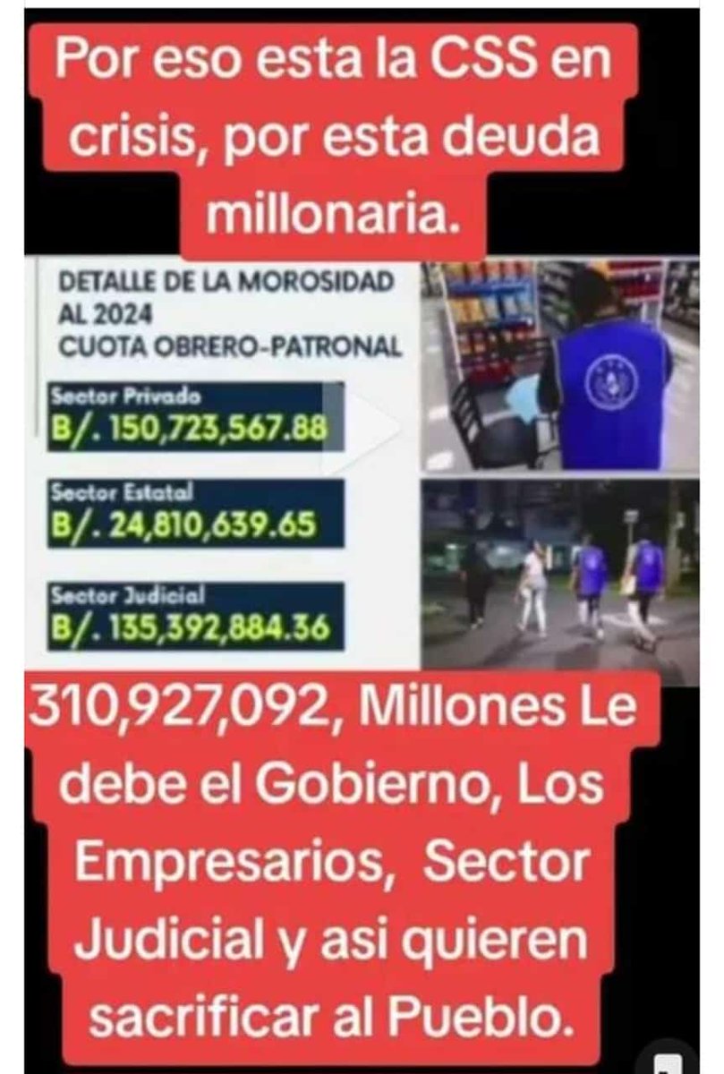 No vamos a pagar los trabajadores por estos ladrones. No al aumento de la edad de jubilación, ni de las cuotas. <a href="/JoseRaulMulino/">José Raúl Mulino</a>