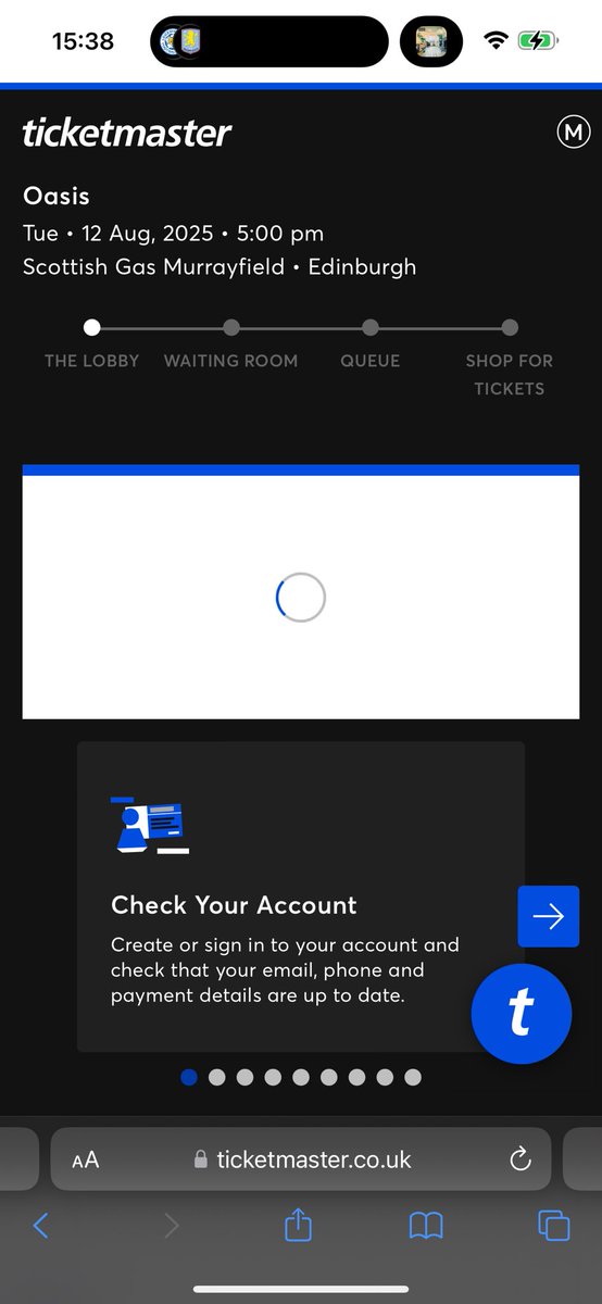 MrMattF17's tweet photo. @TicketmasterUK @oasis Explain! No reply from @TicketmasterUK despite queuing for 6:40 hours! Jokers! Clearly selling to re sellers and splitting additional profit! Shut the corruption down. 
@NoelGallagher @liamgallagher deserve a proper company selling their tickets, not fuckin Dick Turpin https://t.co/B7X0bCLa0L