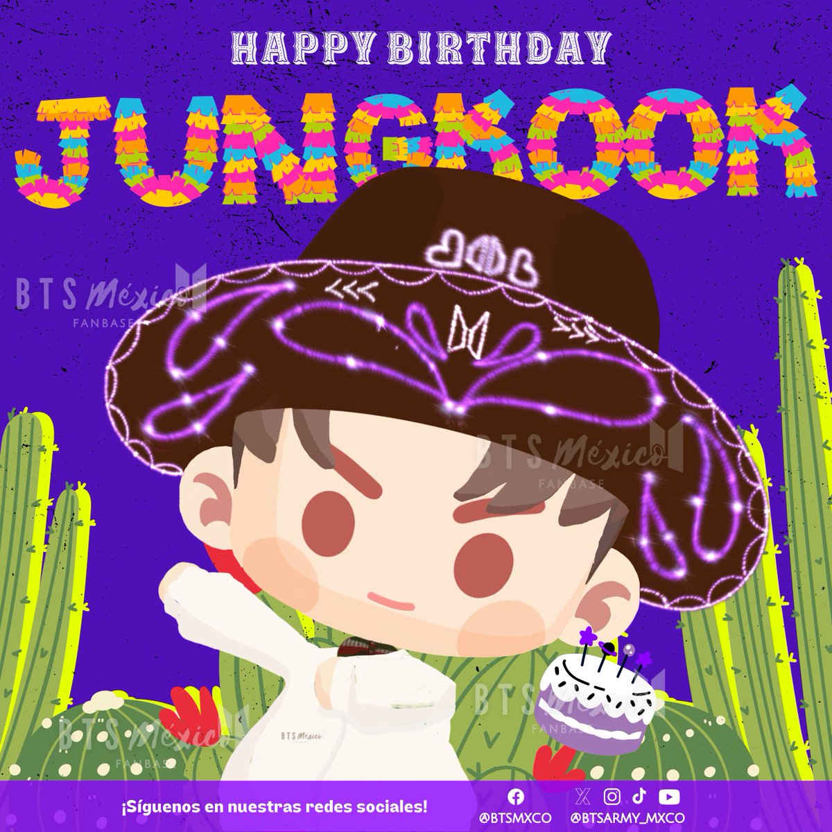 BTSARMY_MXCO's tweet photo. Happy birthday, Jungkook! From Mexico🇲🇽, we send you all our love and admiration. Your talent and dedication inspire us daily, and on this special day, we celebrate all that you are and what you have achieved. Keep shining with that unique light✨️ that fills us with pride and happiness! We will always be by your side, supporting you with all our love.🫂 Happy birthday, Golden Maknae!💜🌟

HAPPY BIRTHDAY JUNGKOOK
#HappyBirthdayJK
#HAPPYJKDAY 
#JungkookIsGolden
#StandingNextToJK
#HomeIsJungkook
#정국 #JungKook #꾸기생일ㅊㅋ #아기정국이건강하게자랐어요 #무럭무럭