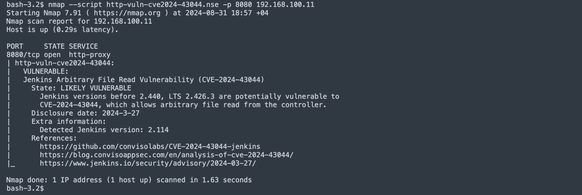 RandomDhiraj's tweet photo. I wrote an NMAP script utilizing version detection to check for CVE-2024-43044.
https://t.co/mPJOuNYSyB
#infosec https://t.co/v1hK03mGgD
