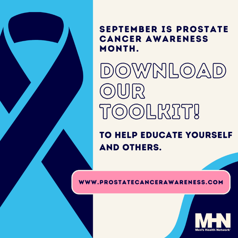 MensHlthNetwork's tweet photo. Tomorrow is Sept 1st:
#PROSTATECANCERAWARENESS MONTH!
This period is dedicated to #Educating #Men about #ScreeningGuidelines, #Family MedicalHistory, #RiskFactors, as well as #Treatments available.
#Download our #Free #ProstateCancer #Awareness #Toolkit:
https://t.co/AoSFBsu53z https://t.co/yq4RUy6Sd8