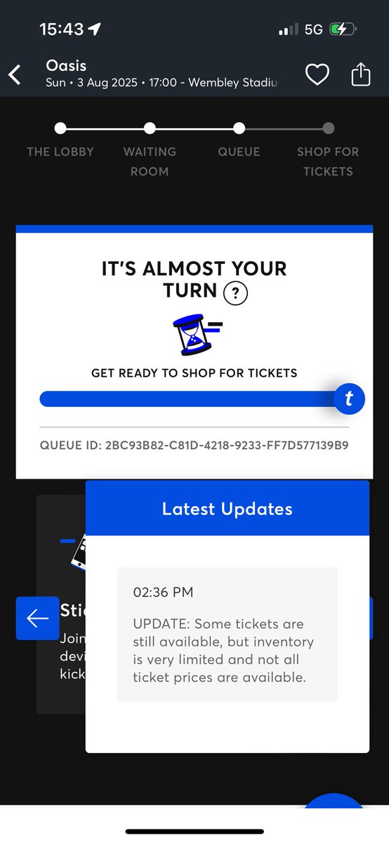 Debiwescott's tweet photo. So glad I sat in the queue for nearly 7 hours to get kicked out of ticketmaster when I got to the front https://t.co/oNtP5CHq7E