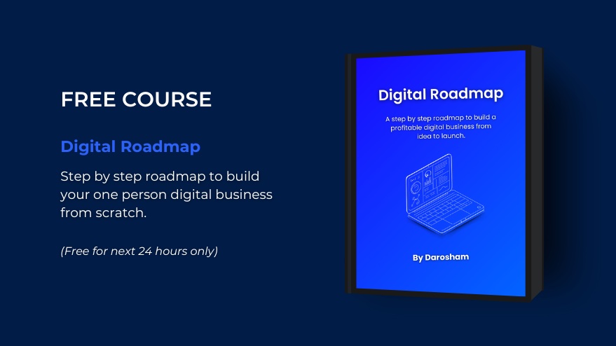 Darosham_'s tweet image. $120k in 18 months.

That’s what I did as a one person business.

And you can do it as well. 

Inside my $99 digital courses, I teach a step by step roadmap to build a one person digital business from scratch.

Im giving it FREE for next 24 hours.

Want it?…
