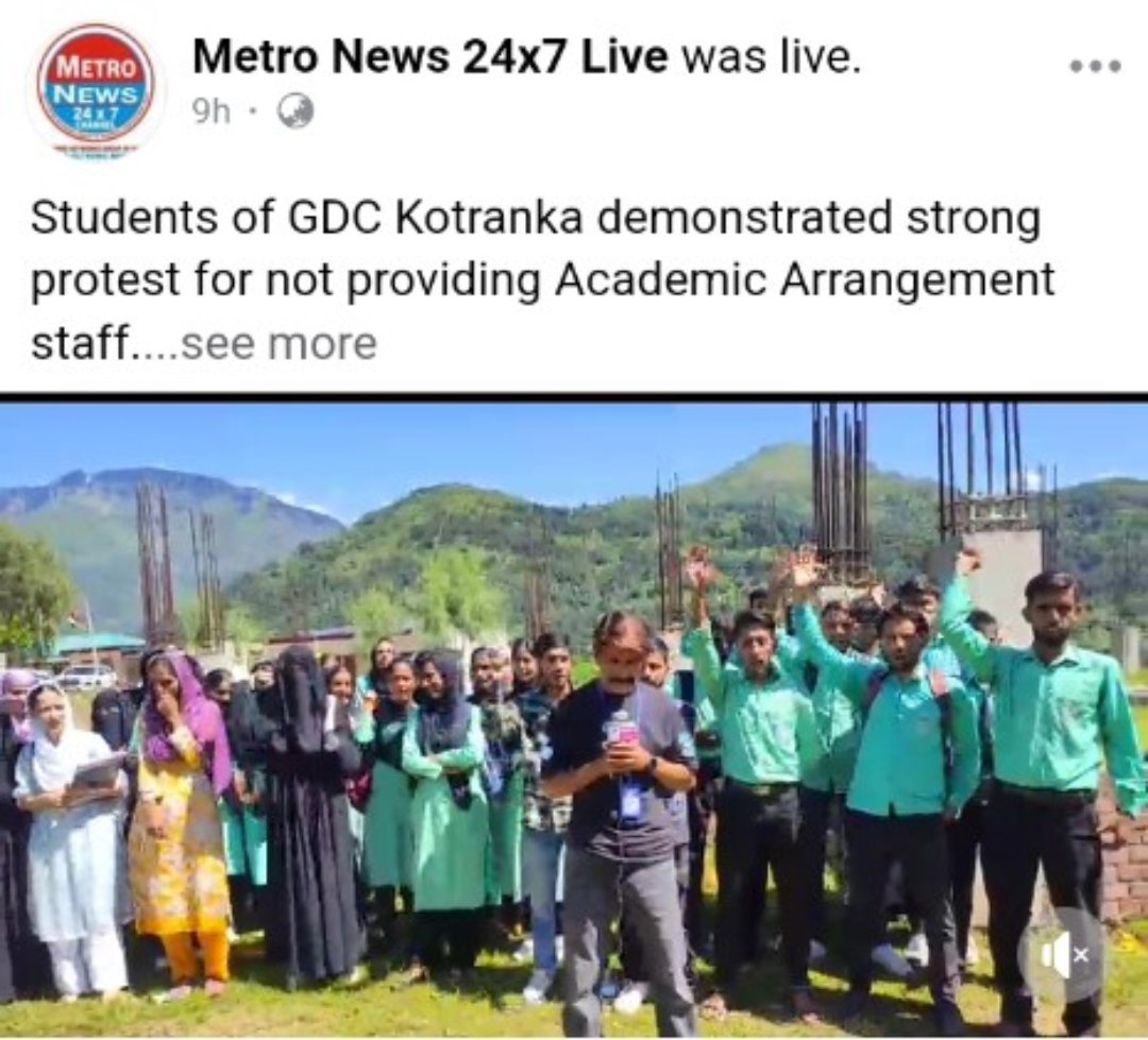 College students across J&amp;k ve started protest due to shortage of Faculty. We request <a href="/ECISVEEP/">Election Commission of India</a> <a href="/AmitShah/">Amit Shah</a> <a href="/manojsinha_/">Manoj Sinha</a> <a href="/Hr_Educationjk/">J&K Higher Education Department</a> <a href="/JKNC_/">JKNC</a> <a href="/ilo/">International Labour Organization</a> <a href="/INCIndia/">Congress</a> , kindly intervene and depute JK College Contractuals to their alloted colleges ASAP to redress this uncertainty and loss!