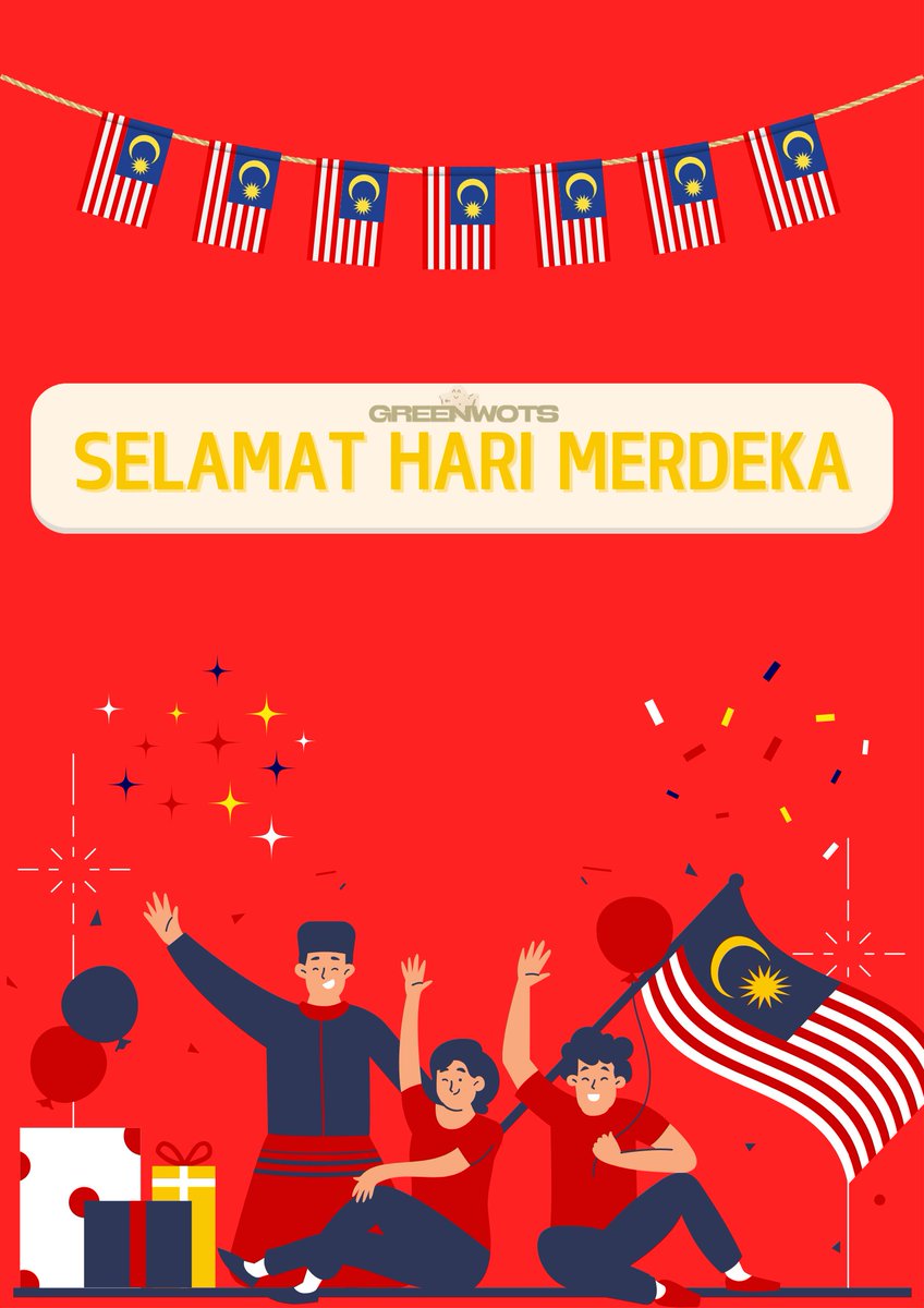 GREENWOTS_KL's tweet photo. Kami mengucapkan Selamat Hari Merdeka kepada semua!
Semoga kita sentiasa berganding bahu supaya Malaysia tetap maju 💪‼️

❤💛🤍💙 https://t.co/TaCBH8eooW