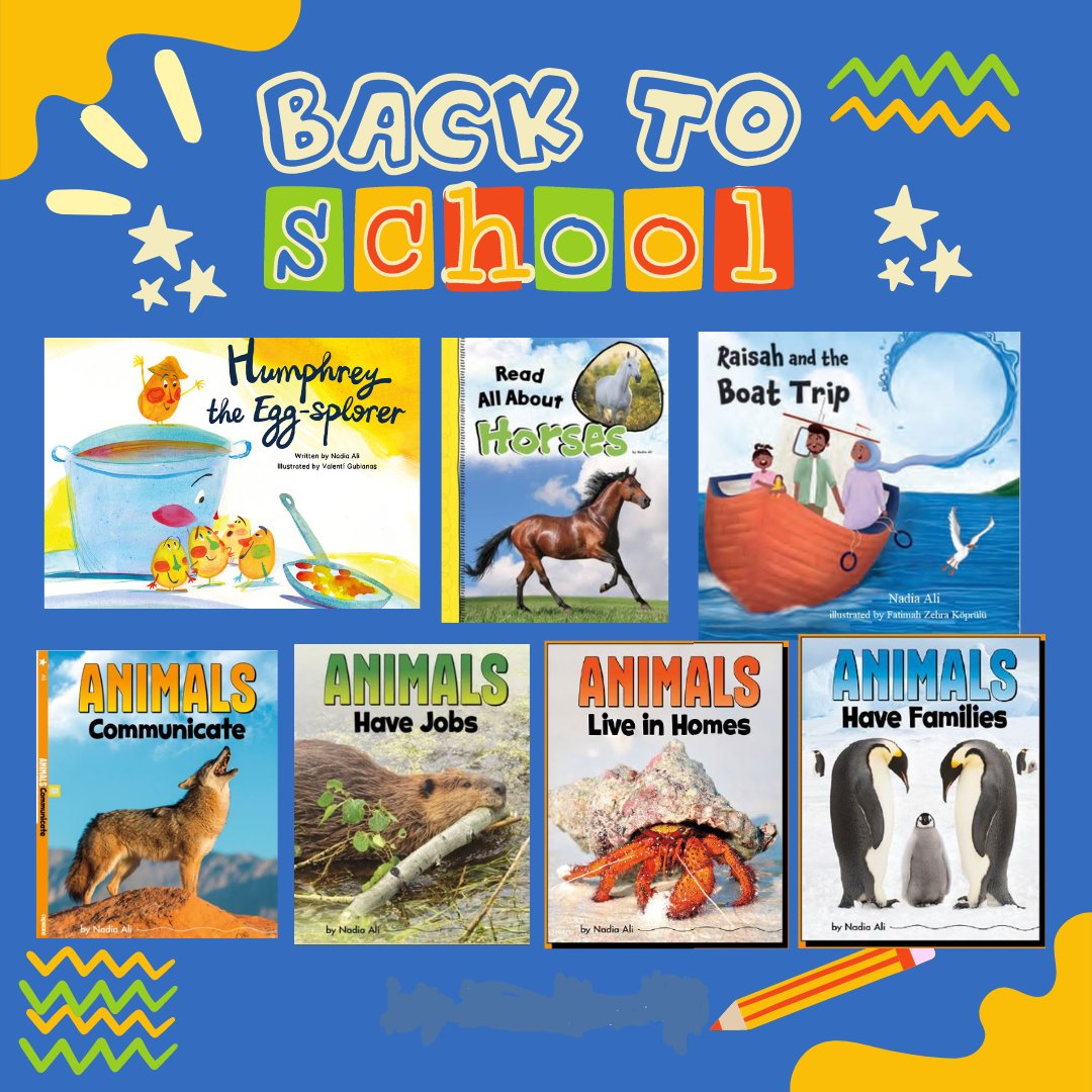 Nadia Ali (@nadiaawriter) on Twitter photo Check out these educational, fictional and diverse back to school books.
<a href="/YeehooPress/">Yeehoo Press</a> <a href="/Kube_Publishing/">Kube Publishing</a> <a href="/CapstonePub/">Capstone 📚</a> @CapstoneMaerin <a href="/Waterstones/">Waterstones</a> <a href="/pearlandstem/">little STEM Academy</a> Check out these educational, fictional and diverse back to school books.
<a href="/YeehooPress/">Yeehoo Press</a> <a href="/Kube_Publishing/">Kube Publishing</a> <a href="/CapstonePub/">Capstone 📚</a> @CapstoneMaerin <a href="/Waterstones/">Waterstones</a> <a href="/pearlandstem/">little STEM Academy</a>