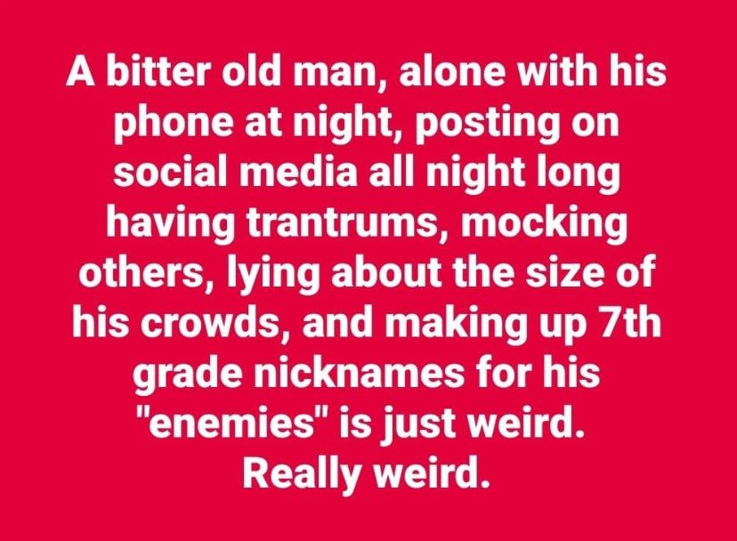 AnnieForTruth's tweet photo. He’s very weird! 🍊🤡 https://t.co/3HowKls5qw