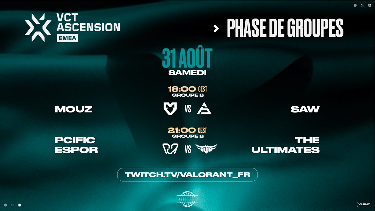 Pas de Joblife aujourd'hui mais toutes les autres équipes du groupe B jouent ce soir, de quoi prendre la température pour notre match de demain 🌡️ On en parle dans le preshow, ça commence maintenant !

🎙️  <a href="/shaytwangame/">Shaytwan</a> / <a href="/Itaah_J/">Itaah</a> / <a href="/zonzzlive/">zonzzlive</a>

📺 twitch.tv/VALORANT_fr