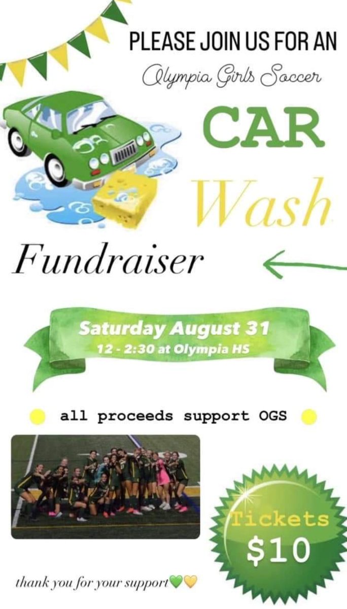 Looks like the weather is going to hold off, so come and get your car washed and help support our team! <a href="/GreeceOlympia/">Olympia Spartans</a> <a href="/GreeceCentral/">Greece Central</a> <a href="/Oly_Athletics/">Greece Olympia Athletics</a> <a href="/MrJonesOLY/">Brandin Jones</a> @HarringtonOLY <a href="/loray_gcsd_ap/">Loray_Greece Olympia_AP</a> <a href="/MrPassarell/">Mr. Passarell</a> <a href="/PrimetimeBall_/">Primetime585⭕️</a> <a href="/PickinSplinters/">Paul Gotham</a> <a href="/SecVAthletics/">Section V Athletics</a>