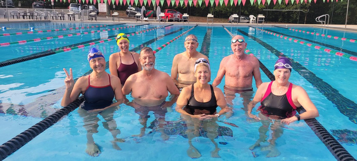 Great <a href="/MastersSwimming/">Masters Swimming</a> group this morning in the NC Foothills!