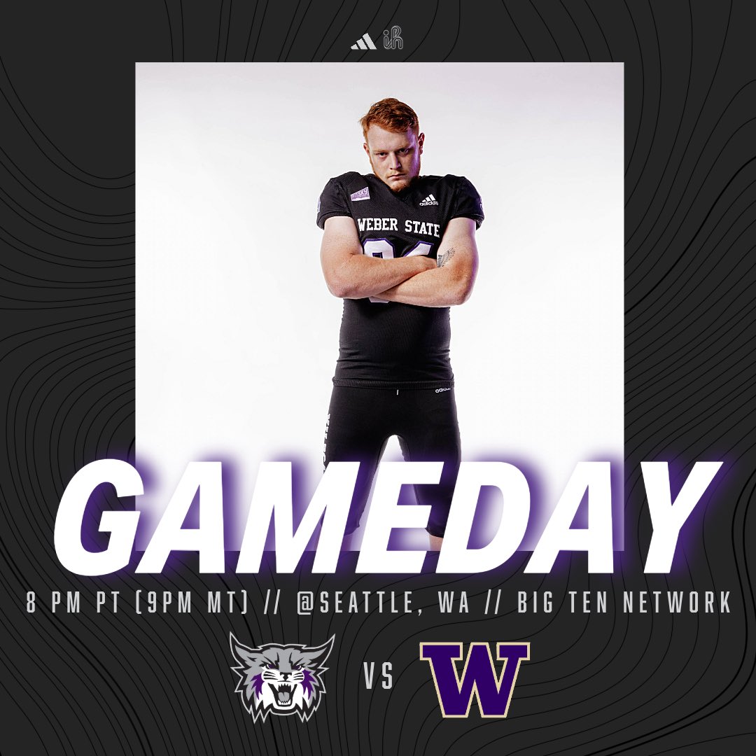 The wait is over! 

IT’S GAMEDAY! 

🆚 Washington 
📍Seattle, WA
🕘 8 p.m. PT (9 MT)
📺 Big Ten Network 
📻 103.1 FM 
📊 WeberStateSports.com