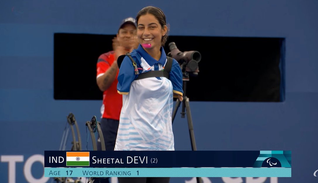 TheKhelIndia's tweet image. Sheetal Devi starts the match with Perfect 10