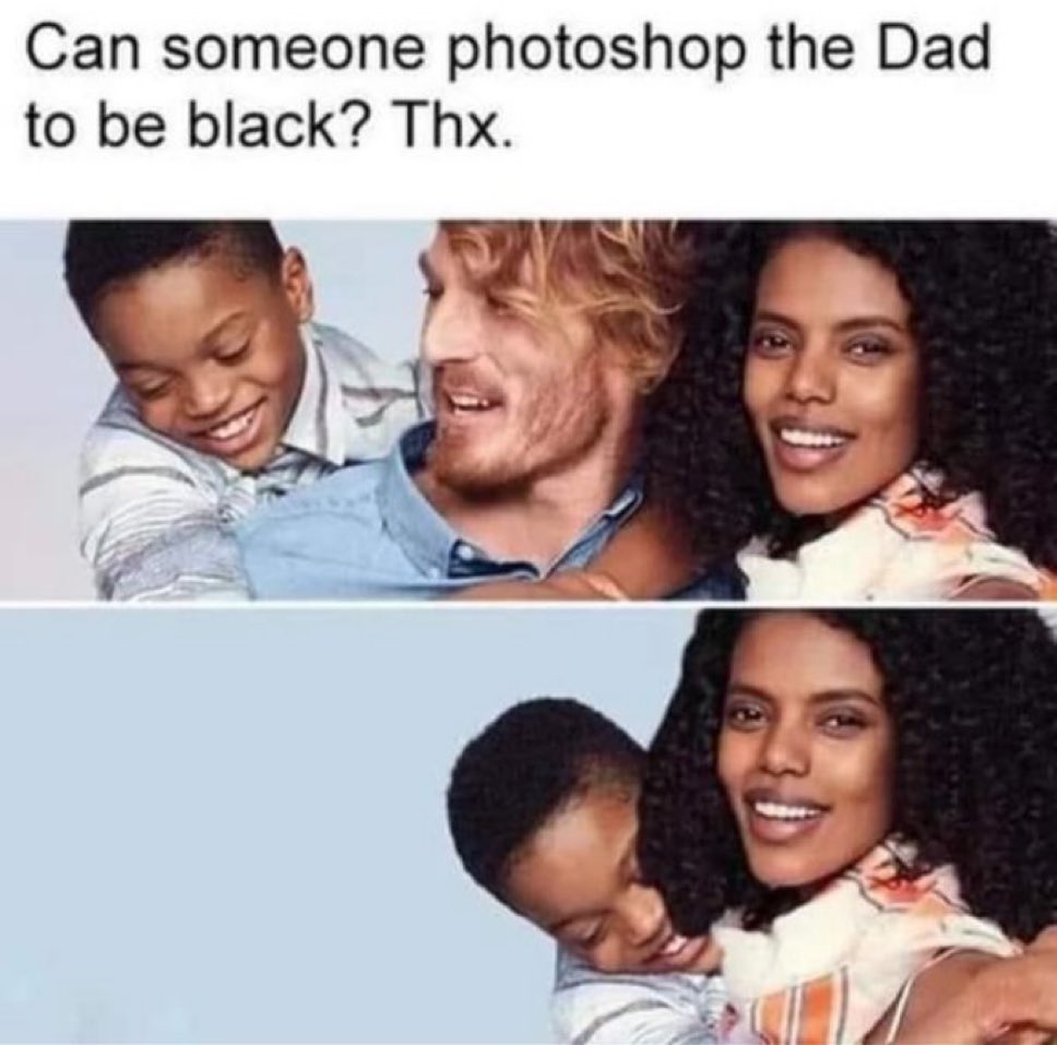 RevRayCistman's tweet photo. White men love having white privilege until they have the privilege of raising a Black child. https://t.co/9cEM0hOOlp
