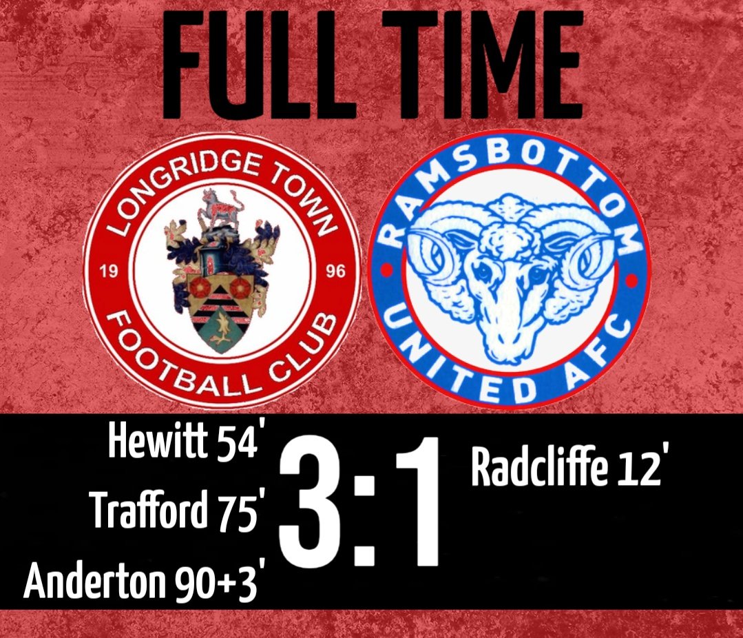 LongridgeTownFC's tweet image. Full time: Longridge 3-1 Ramsbottom

A MASSIVE WIN AGAINST THE LEAGUE LEADERS 😍💪

#UpTheRidge