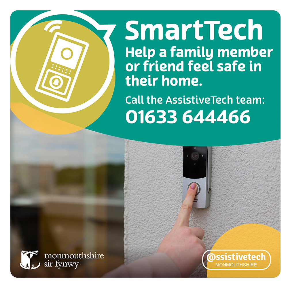 A video doorbell can help provide reassurance in the home. See who’s at the door without answering it, providing safety from the comfort of your armchair. 
Call the AssistiveTech team today for advice: 
📞 01633 644466. 
🌐 monmouthshire.gov.uk/care/careline/ 
#AssistiveTech #SmartTech