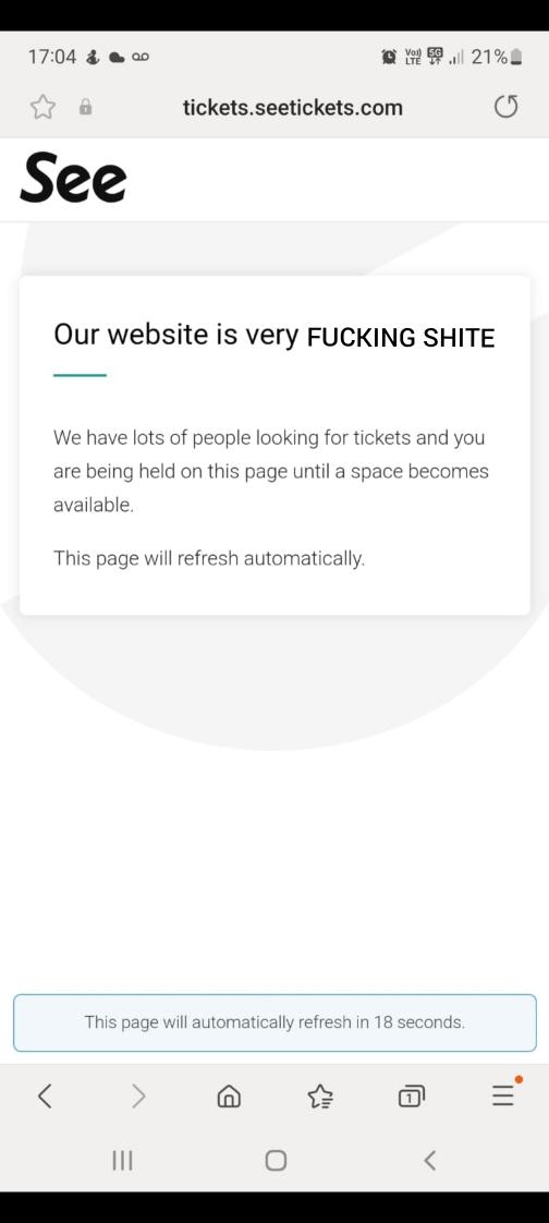 JayKearns_'s tweet photo. Finally a bit of honesty from @seetickets https://t.co/M1TrH9TDmE