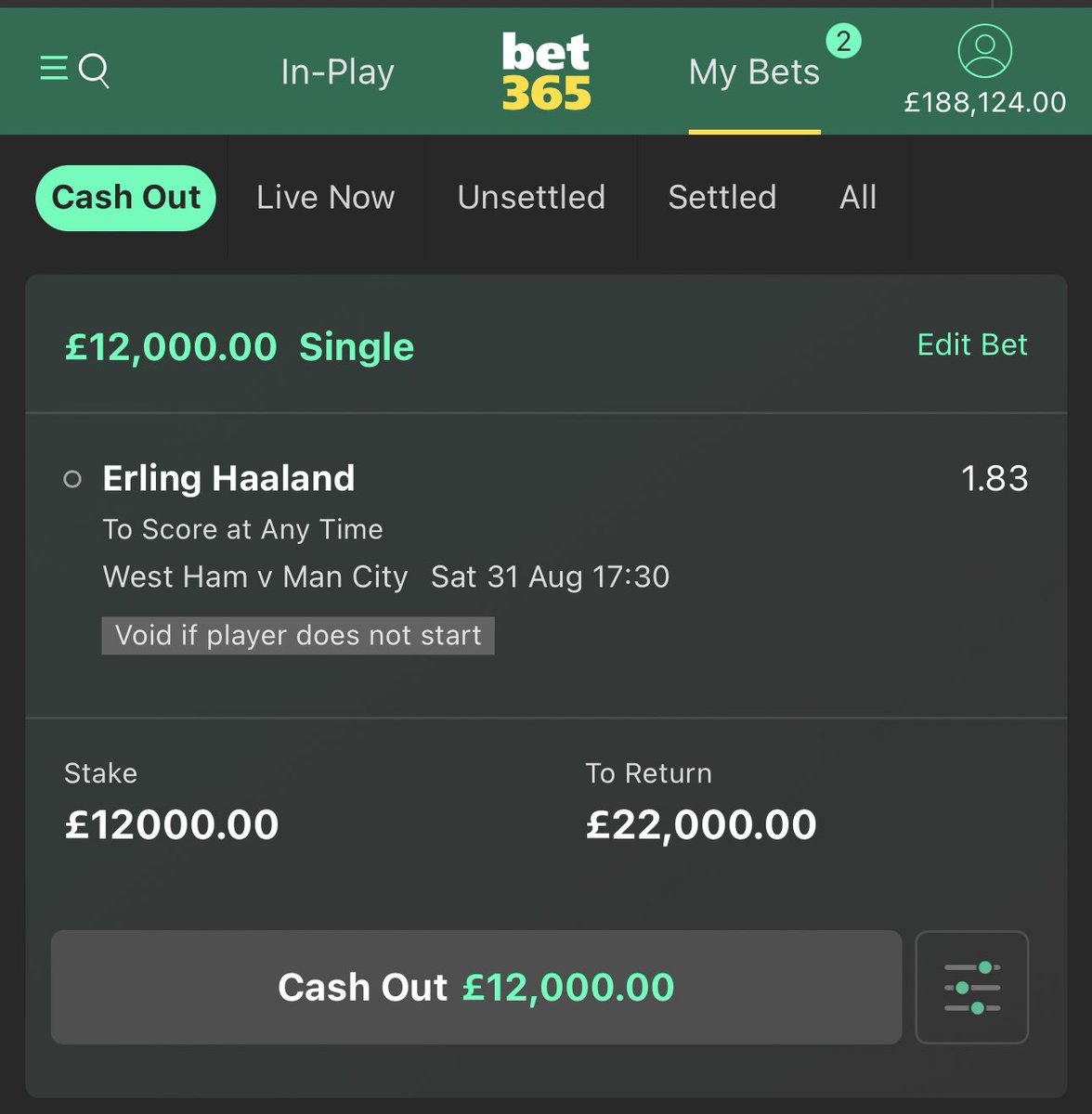 JulianMKD's tweet image. £12,000 on Erling Haaland to Score for £22,000

West Ham vs Man City ⚽️

I’ll give one person that likes this tweet + follows me £1,000 cash if I win ❤️

Cmon Haaland 🇳🇴❤️