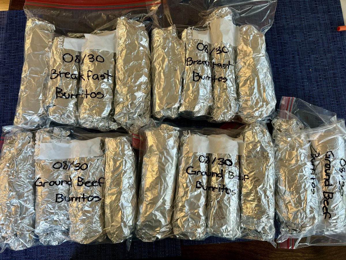Gaby (@gabyspartz) on Twitter photo Yesterday morning <a href="/lsv/">Luis Scott-Vargas</a>, <a href="/squirrel_loot/">Squirrel_loot</a> and I got to work prepping some freezer meals for when the twins get here!
We made 22 burritos (18 left because we had four instantly 🤤) and two quiches.
Crazy to think we have about 9 weeks left until they’re here. Let’s goooo 🎉 Yesterday morning <a href="/lsv/">Luis Scott-Vargas</a>, <a href="/squirrel_loot/">Squirrel_loot</a> and I got to work prepping some freezer meals for when the twins get here!
We made 22 burritos (18 left because we had four instantly 🤤) and two quiches.
Crazy to think we have about 9 weeks left until they’re here. Let’s goooo 🎉