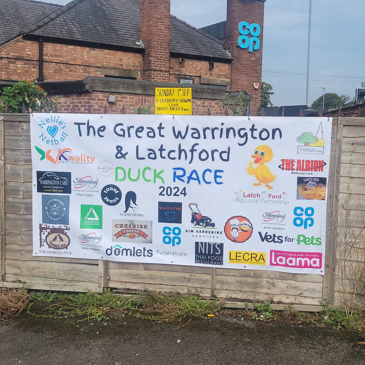 These amazing local businesses &amp; charities have all sponsored Ducks in this year's Great Warrington &amp; Latchford Duck Race.Head over to the rowing Club #Warrington tomorrow from 12. Buy a duck in the race for £1. All money goes to the Pyjamas at Christmas appeal