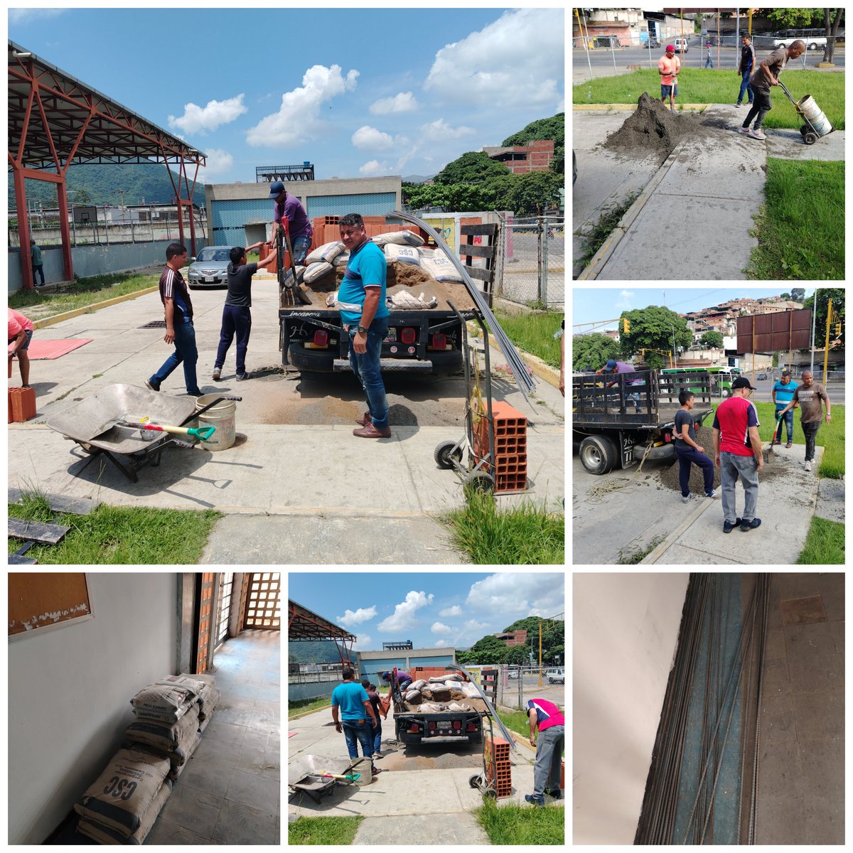 Comprando y recibiendo material para la construcción de muro en el liceo Simón Bolívar antimano