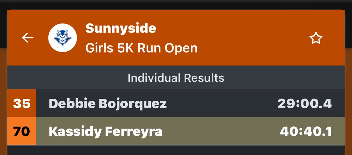 Sunnyside_Track's tweet photo. Congratulations to Kassidy on running her first cross-country race and a huge shout out to Debbie coming back from injury and record recording a personal best at Rattler. #DevilTough #DistanceDevils @bdn28 @SHSDevilSports https://t.co/vkYLgYqQAT