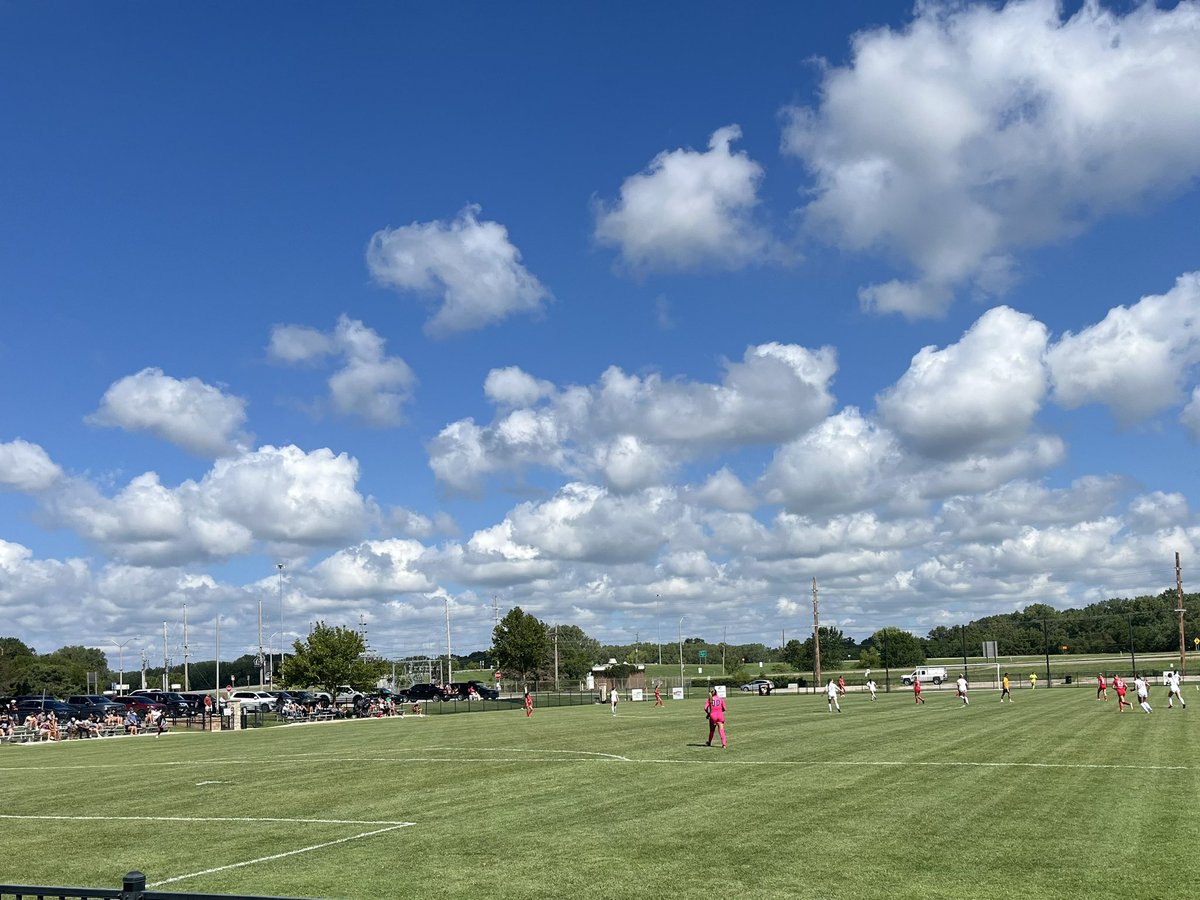Beautiful morning for <a href="/ESU_WoSoccer/">ESU Women's Soccer</a>  preseason friendly at the ESU Pitch.