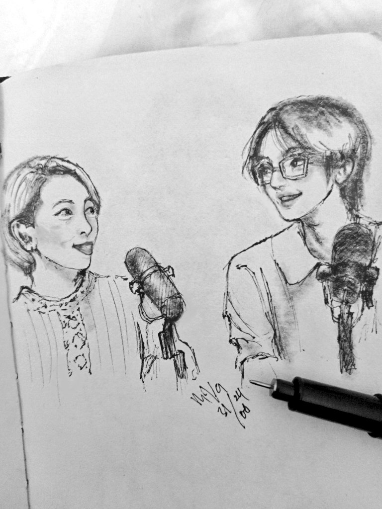 voxyanne's tweet photo. some sketch of axel dan mama axel hari ini di mom's corner! thank you for the heartwarming and inspirational story<3  

#axelots https://t.co/fJE5LBaNs7