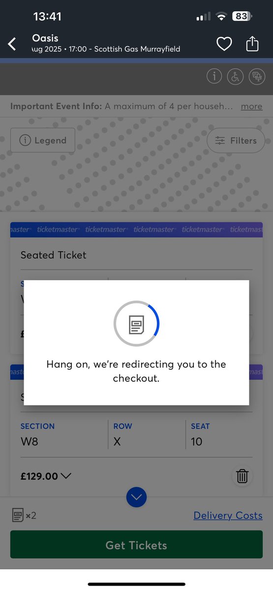 j8snl's tweet photo. @asgy1990 Different story same ending in Edinburgh. Seeing them, getting them in the basket only to be told NOPE …… 3 Times @TicketmasterUK technology not fit for purpose. https://t.co/aVam1Jv75h