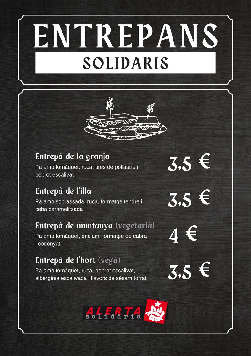 🌴 Si passes per les festes de Sants, vine a fer un entrepà solidari 🌭🥪✊🏼

#FMSants2024 #FMSants24 #Entrepans2024 #Entrepans24