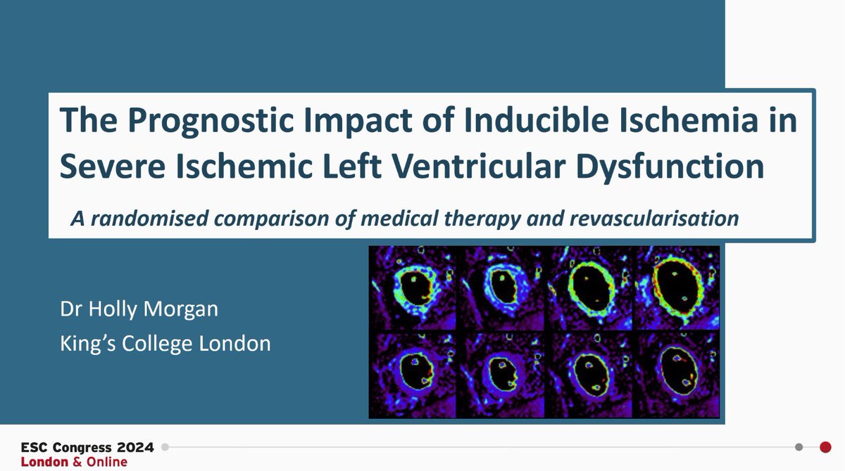 REVIVED_BCIS2's tweet image. Ischemia analysis of REVIVED  #ESCCongress 

💜 approx 20% of LV scarred 30% ischemic on CMR

🏥 very high rates of death or aborted sudden death 

📈 amount of ischemia not associated with risk of events

📈 no benefit of PCI whether ischemia extensive or mild/moderate