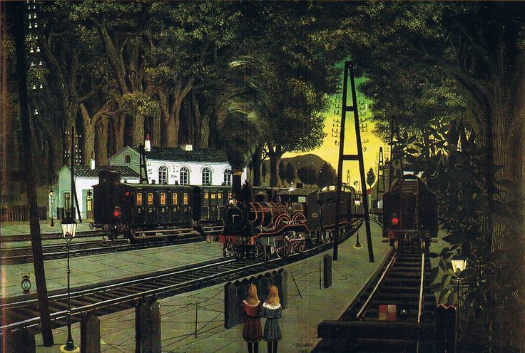 ポール・デルヴォー （Paul Delvaux、1897-1994） 『森の中の駅